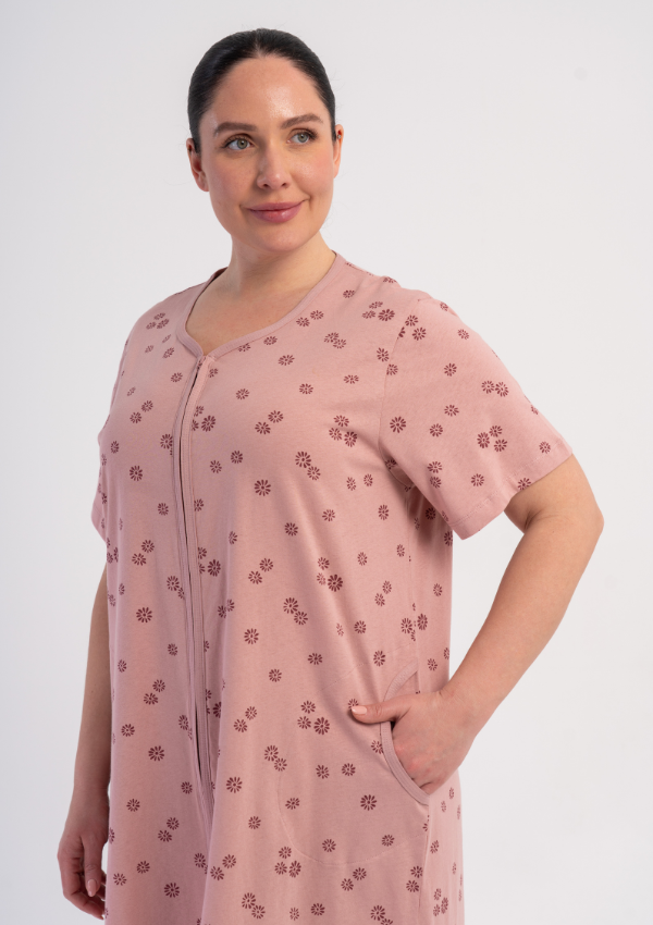 Szlafrok damski Vienetta Floral Pink Comfort, Różowy, r. 1XL-4XL