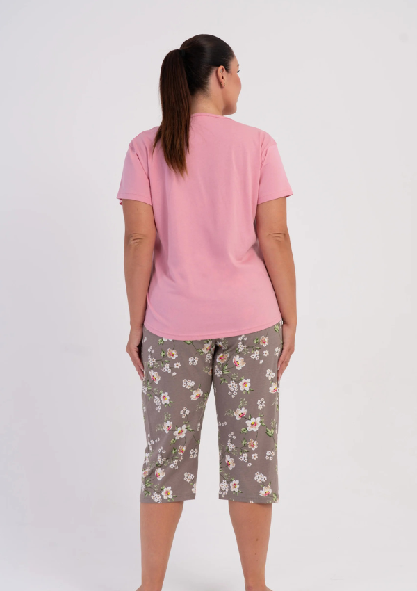 Piżama Damska Vienetta Pink Capri, Różowy r. 1XL-4XL