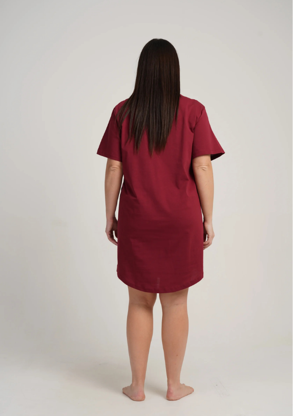 Koszula Nocna Damska Vienetta Red Bloom, Bordowy, r. 1XL - 4XL