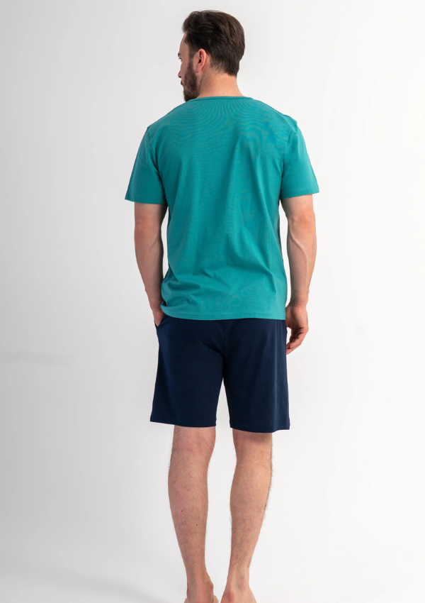 Piżama Męska Vienetta Palm Chill, Morski, r. S-XL