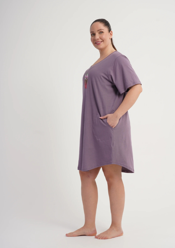 Koszula Nocna Damska Sweet Berry, Liliowy, r. 1XL - 4XL
