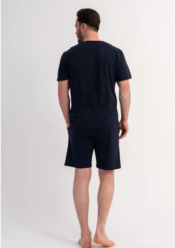 Piżama Męska Vienetta Navy Fun, Granatowy, r. S-XL