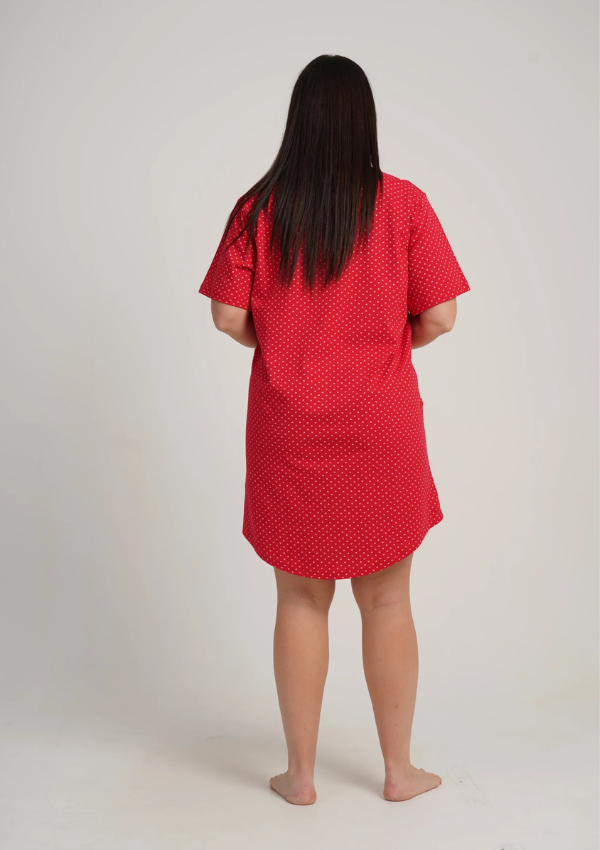 Koszula Nocna Damska Vienetta Red Hearts, Czerwony, r. 1XL - 4XL