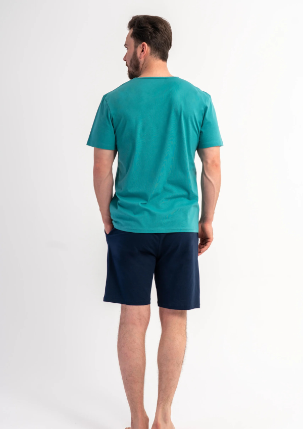 Piżama Męska Vienetta Ocean Ease, Morski, r. S-XL