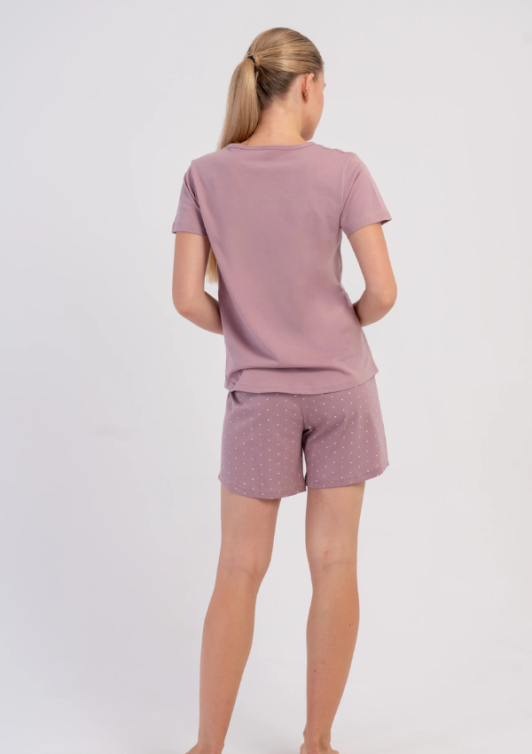 Piżama Damska Vienetta Mauve Teddy, Różowa, S-XL
