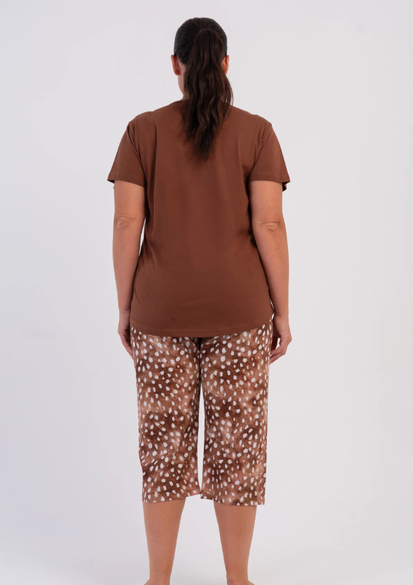 Piżama Damska Vienetta Chestnut Deer, Brązowy, r. 1XL-4XL