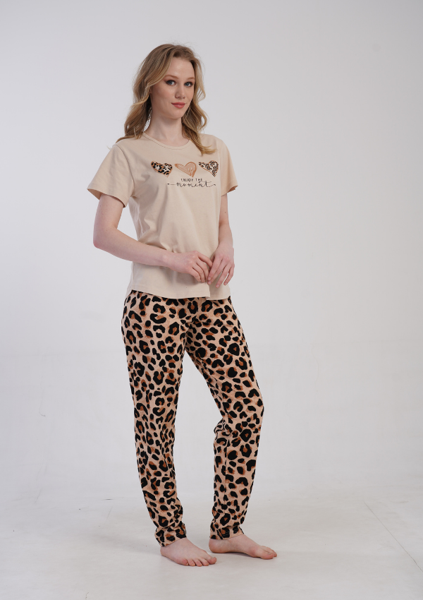 Piżama Damska Vienetta Wild Moment, Beżowy, r. 1XL-4XL