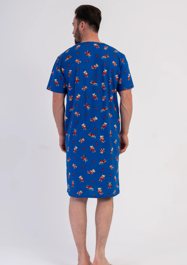 Koszula męska Vienetta Bear Lounge, Niebieski, r. L-XXL