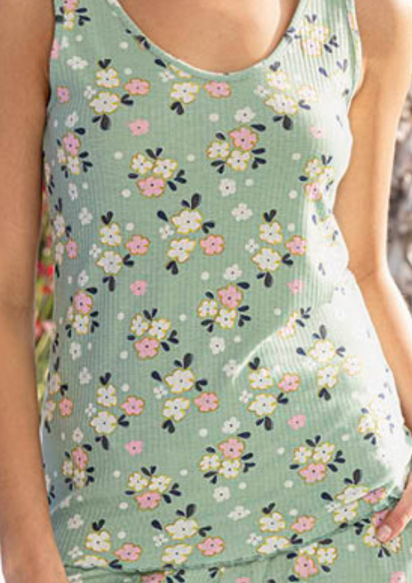 Piżama damska Sage Floral Set, Zielony, r. M - XXL