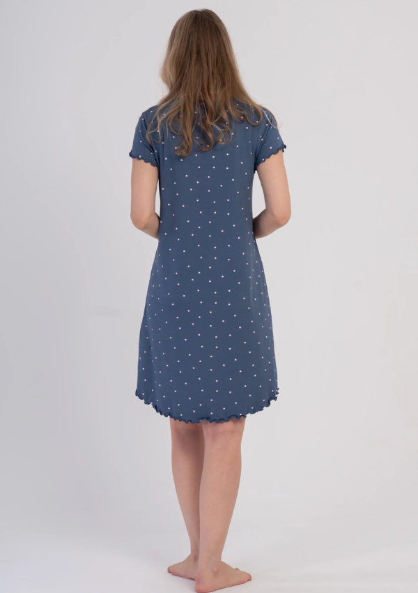 Koszula Nocna Vienetta Dot Elegance, Niebieski, r. M-XXL