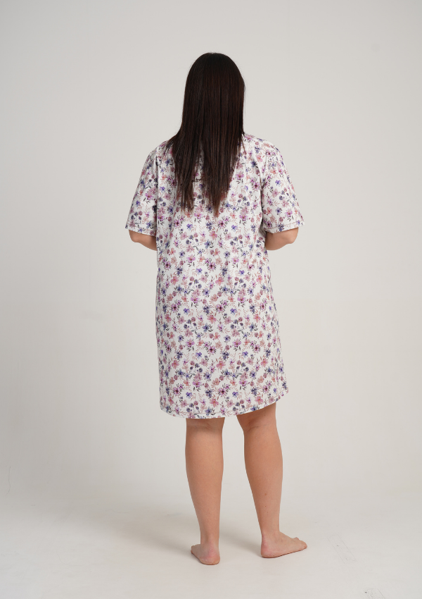 Koszula Nocna Damska Vienetta Floral White, Biały, r. 1XL - 4XL