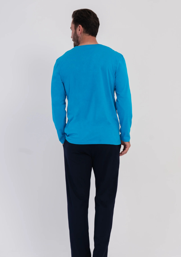 Piżama Męska Vienetta Midnight Drive, Niebieski, r. S-XL