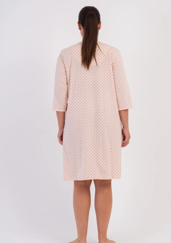 Szlafrok damski Vienetta Pink Dot, Różowy, r. 1XL-4XL