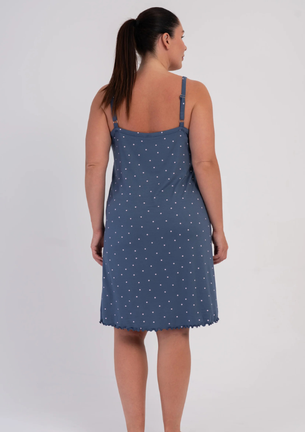 Koszula Nocna Damska Dots Lace, Niebieski, r. 1XL - 4XL