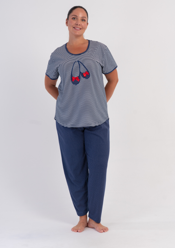 Piżama Damska Vienetta Ballet Harmony, Granatowy, r. 1XL-4XL
