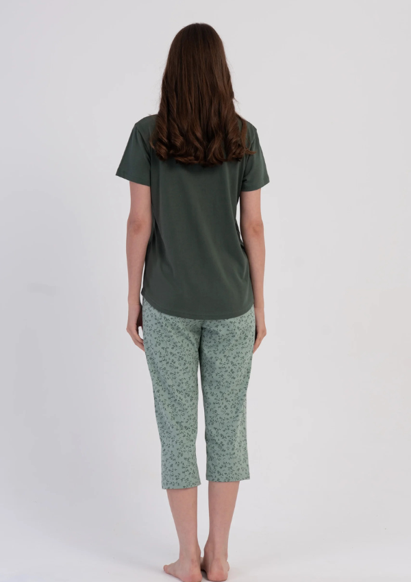 Piżama Damska Vienetta Green Blossom, Zielony, r. M-XXL