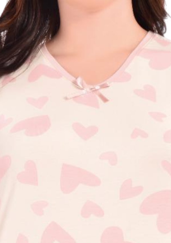 Koszula Nocna Ecru Hearts, Ecru, r. M - 3XL