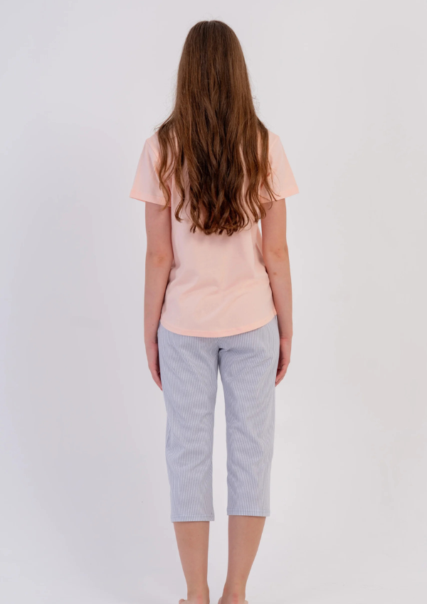 Piżama Damska Vienetta Peach Silver, Brzoskwiniowy, r. M-XXL