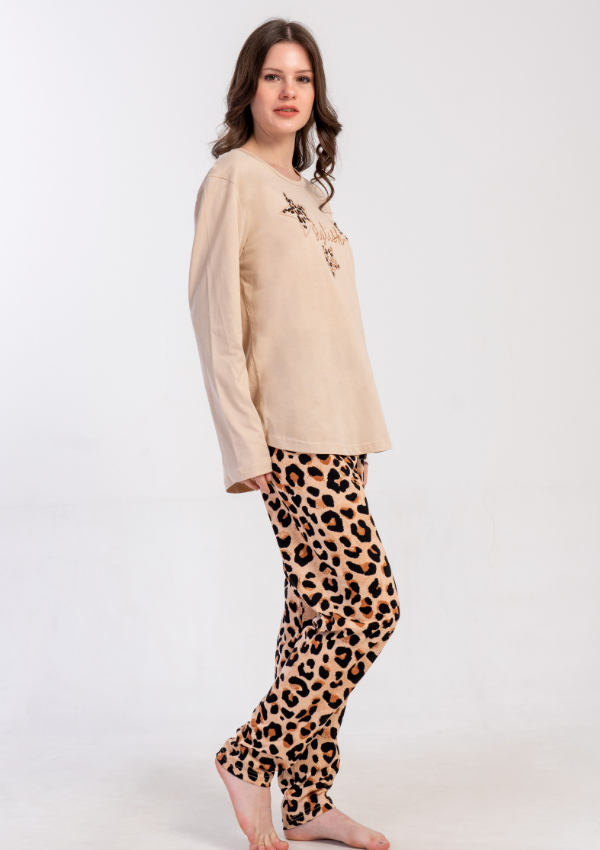 Piżama Damska Vienetta Wild Stellar, Beżowy, r. 1XL-4XL