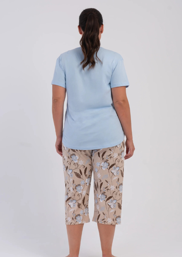 Piżama Damska Vienetta Blue Butterfly, Niebieski, r. 1XL-4XL