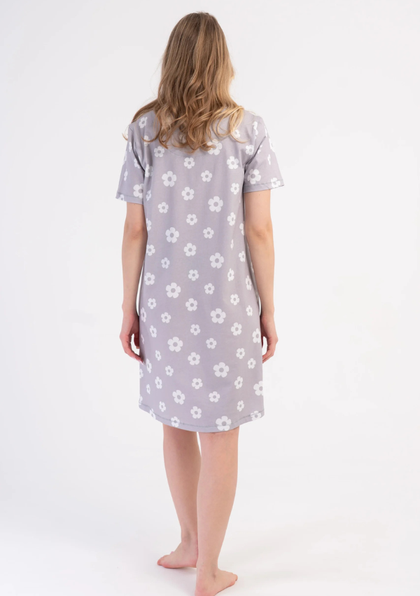 Koszula Nocna Vienetta Silver Daisy, Szary, r. M-XXL