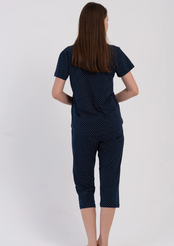 Piżama Damska Vienetta Dotty Dreams, Granatowy, r. M-XXL