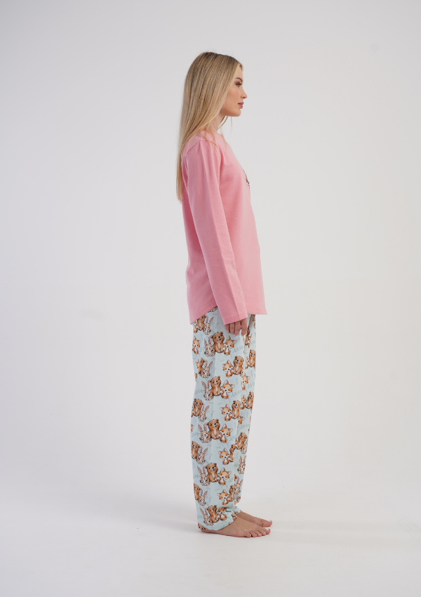 Piżama Damska Vienetta Cozy Pup, Różowy, r. S-XL