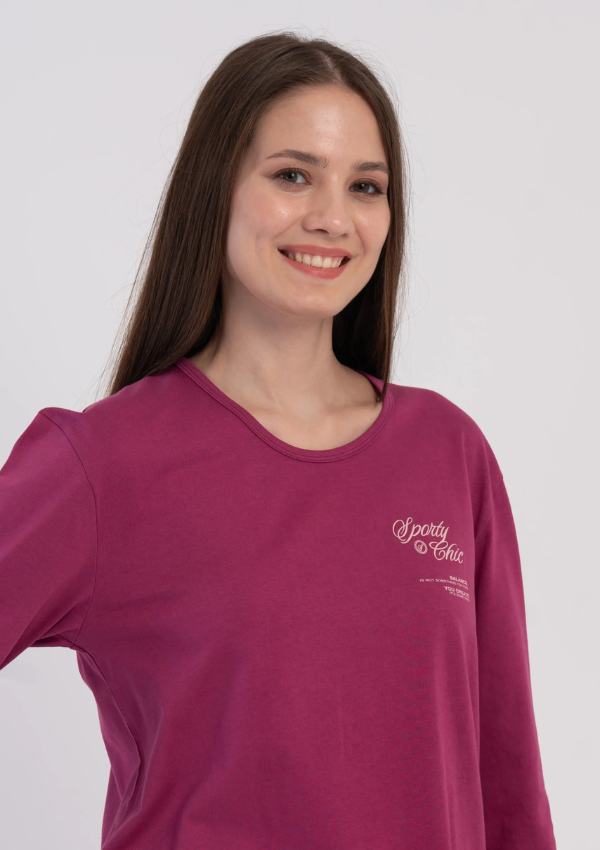 Piżama Damska Vienetta Fuchsia Navy, Fuksja, r. S-XL