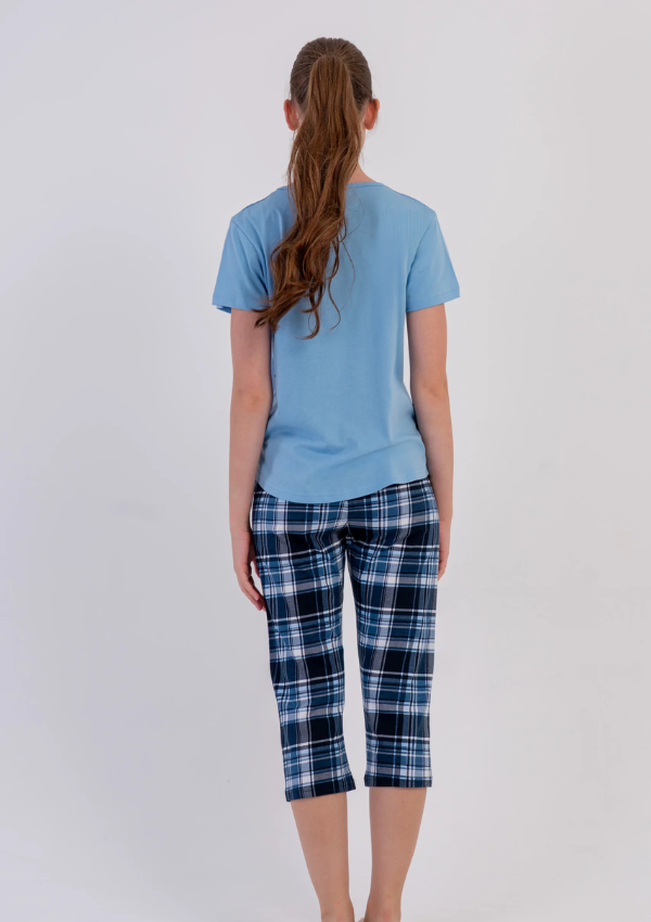Piżama Damska Vienetta Ocean Plaid, Niebieski, r. M-XXL