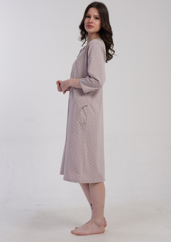 Szlafrok damski Vienetta Dot Whisper, Różowy, r. M-XXL