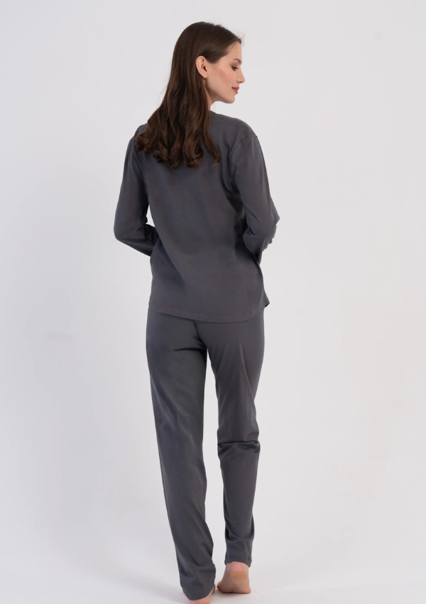 Piżama Damska Vienetta Heart Cozy, Szary, r. M-XXL