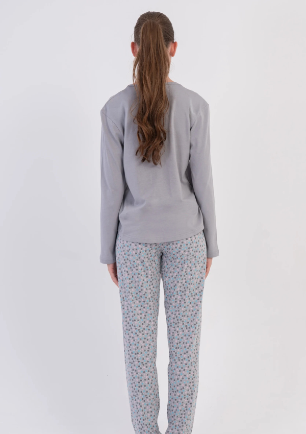 Piżama Damska Vienetta, Silver Pattern, Szary r. S-XL