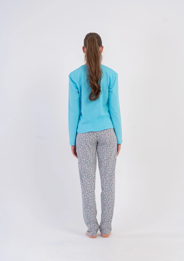 Piżama Damska Vienetta, Blue Pattern, Niebieski r. S-XL