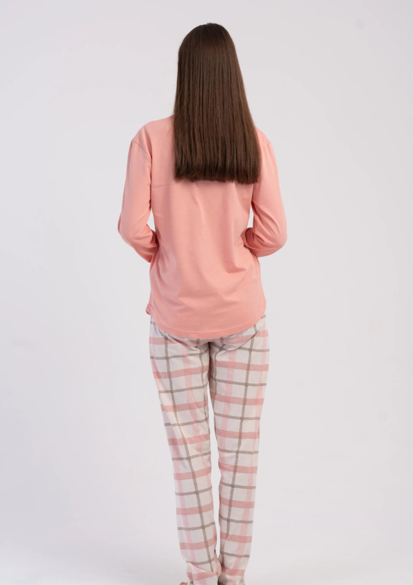 Piżama Damska Vienetta, Latte Cup, Brzoskwiniowy, r. M-XXL