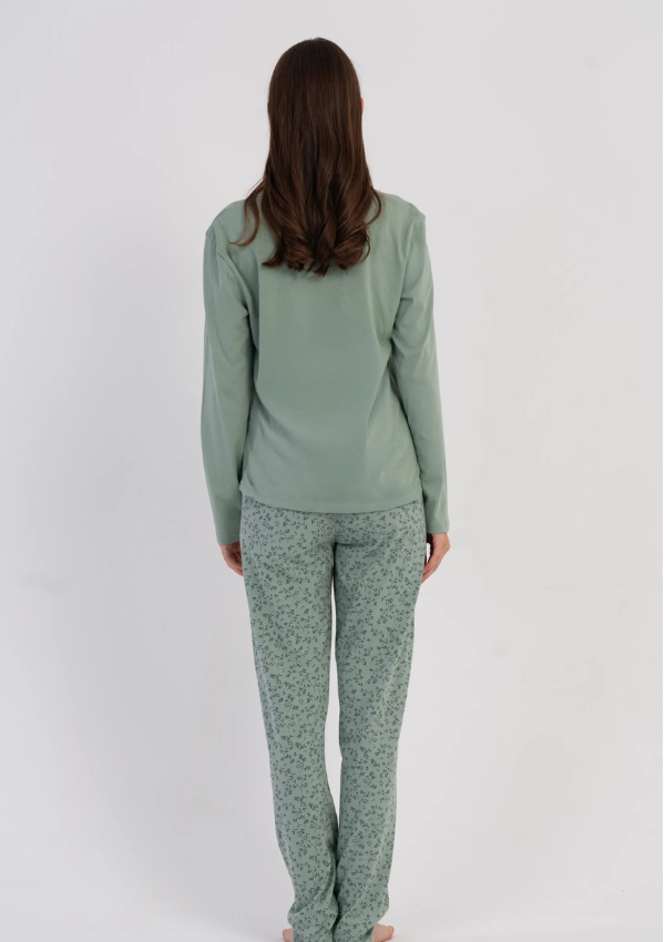 Piżama Damska Vienetta Botanical Green, Zielony, r. M-XXL