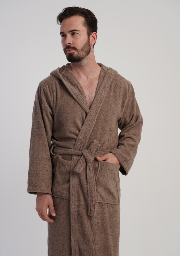 Szlafrok męski Vienetta Brown Night, Brązowy, r. L-XXL