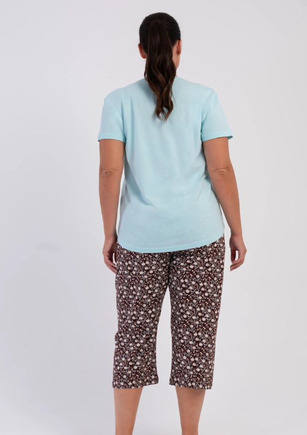 Piżama Damska Vienetta Blue Floral, Niebieski r. 1XL-4XL
