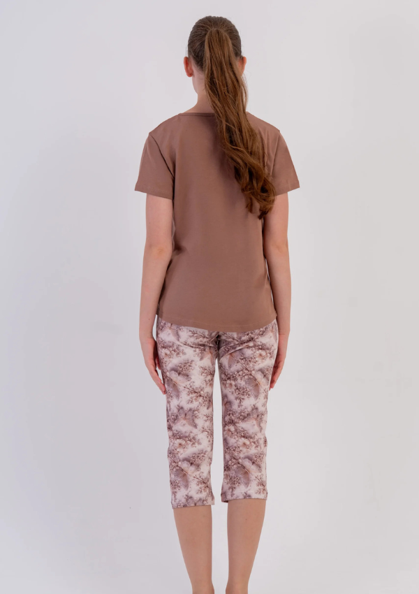 Piżama Damska Vienetta Cocoa Butterfly, Brązowy, r. M-XXL