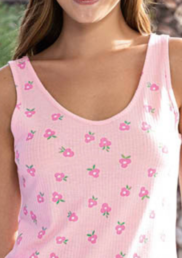 Piżama damska Pink Floral Set, Różowy, r. M - XXL