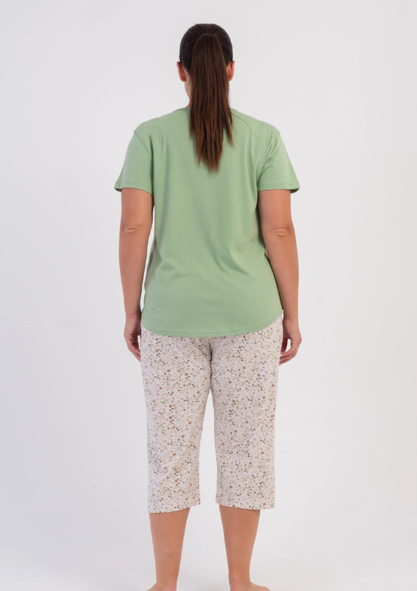 Piżama Damska Vienetta Sage Floral Summer, Zielony, r. 1XL-4XL