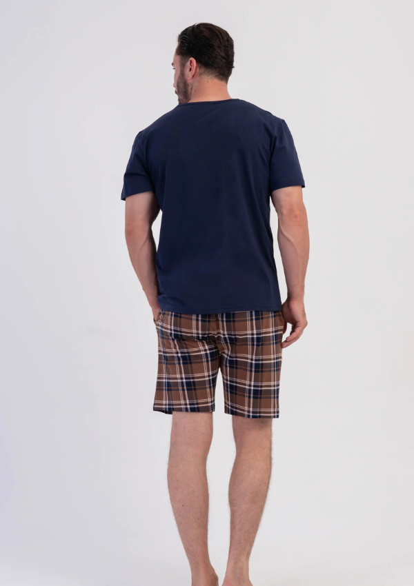 Piżama Męska Vienetta Mocha Navy, Granatowy, r. M-XXL