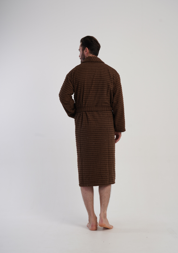 Szlafrok męski Vienetta Urban Loop, Brązowy, r. M-XXL