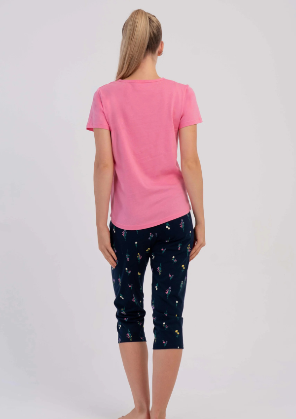 Piżama Damska Vienetta Rose Navy, Różowy, r. M-XXL
