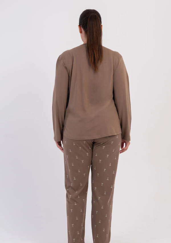 Piżama Damska Vienetta Bow Harmony, Brązowy, r. 1XL-4XL