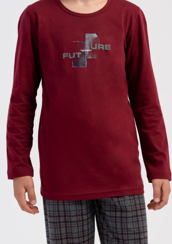 Piżama chłopięca Vienetta Future, Bordowy, r. 134-164