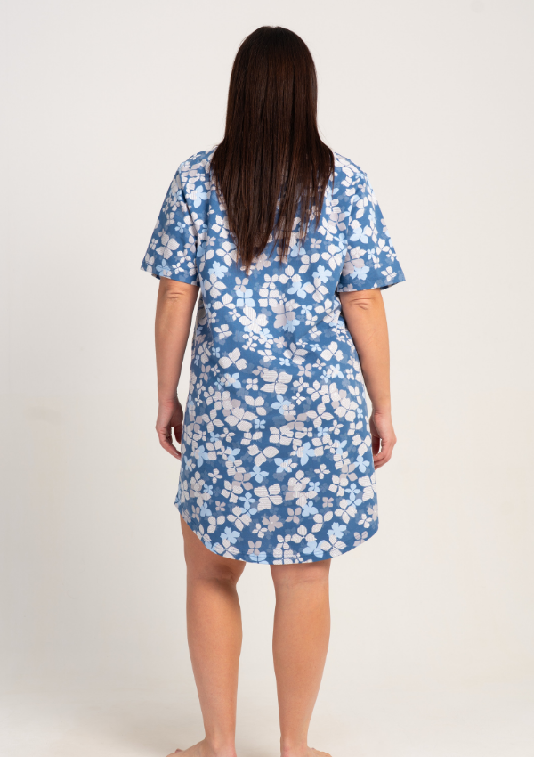Koszula Nocna Damska Vienetta Blue Meadow, Niebieski, r. 1XL - 4XL