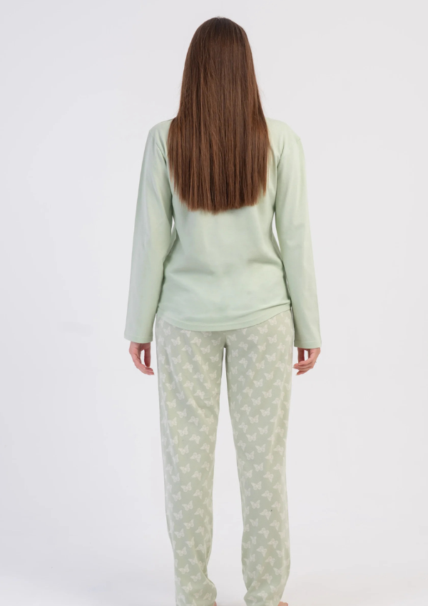 Piżama Damska Vienetta, Mint Butterfly, Zielony, r. M-XXL