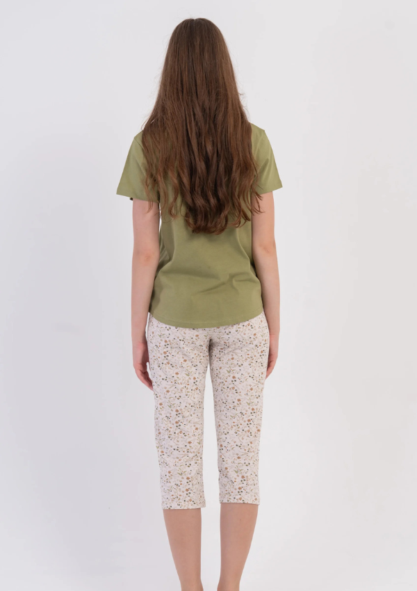 Piżama Damska Vienetta Meadow Bloom, Zielony, r. M-XXL
