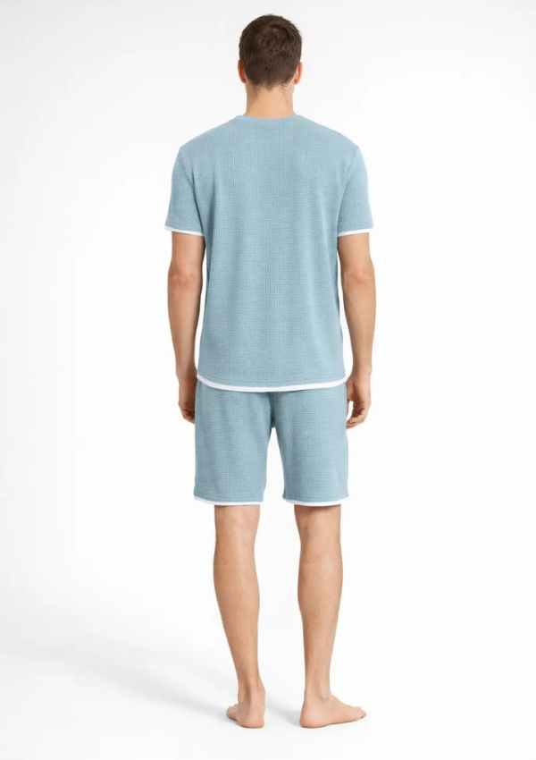 Piżama Męska Mint Waffle Set, Zielony, r. M-XL