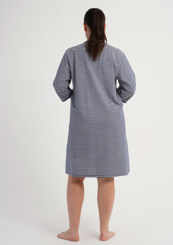 Szlafrok damski Vienetta Stripe Relax, Granatowy, r. 1XL-4XL